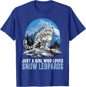 Just a Girl who loves Snow Leopards Lovers Snow Leopard T-Shirt - T-Shirt | Royal