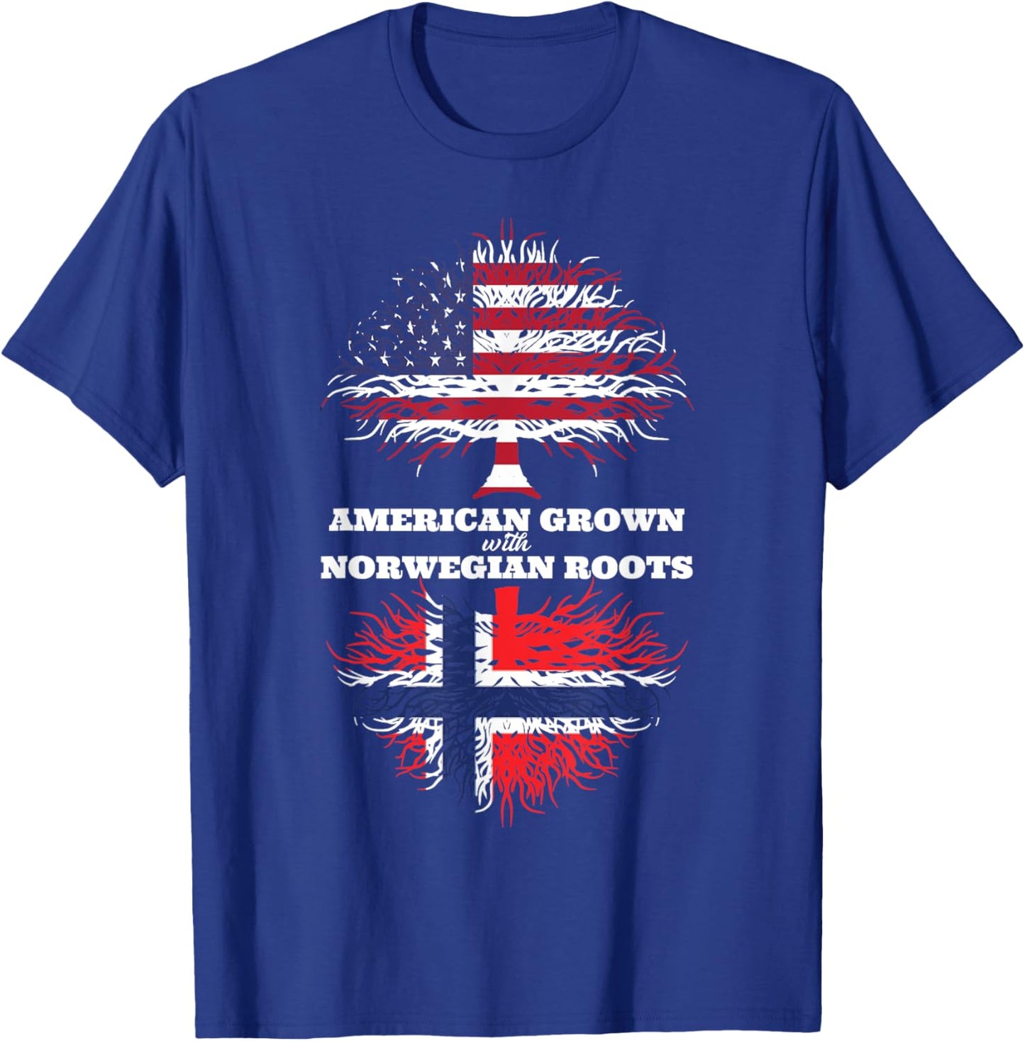 American Grown with Norwegian Roots Norway T-Shirt - T-Shirt | Royal