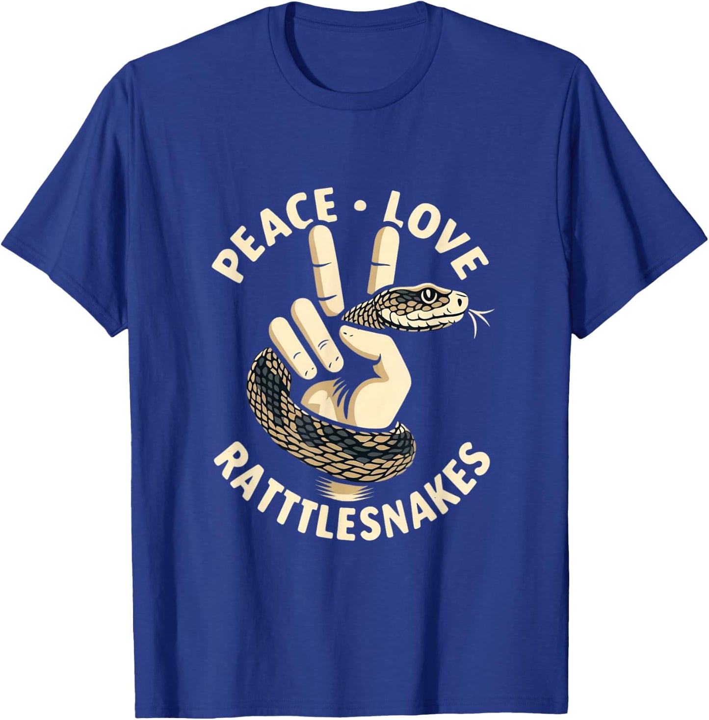 Rattlesnake Shirt Snake Herpetology Peace Love Rattlesnake T-Shirt - T-Shirt | Royal