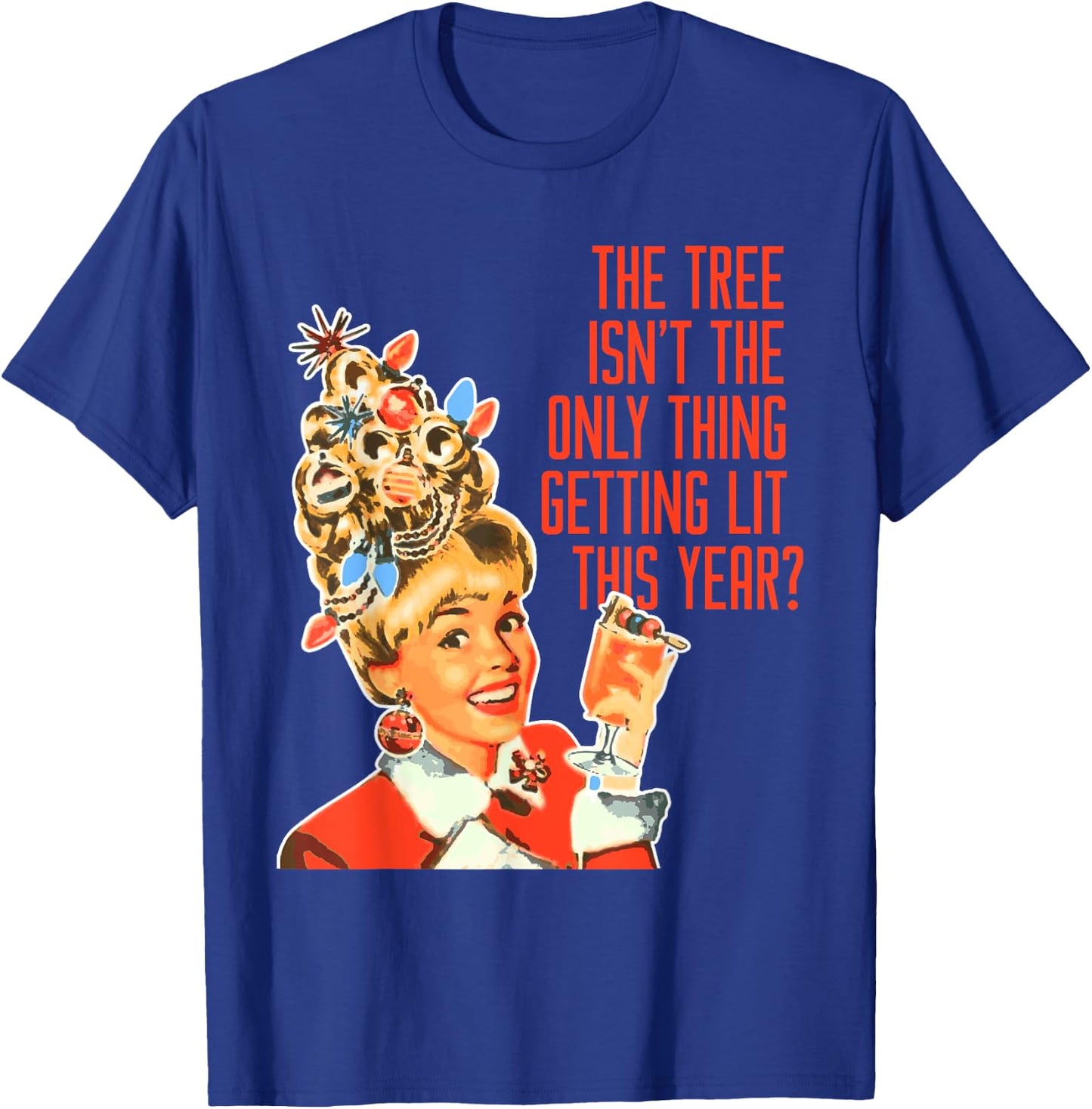 Getting Lit This Year Christmas Party Tree Gift T-Shirt - T-Shirt | Royal