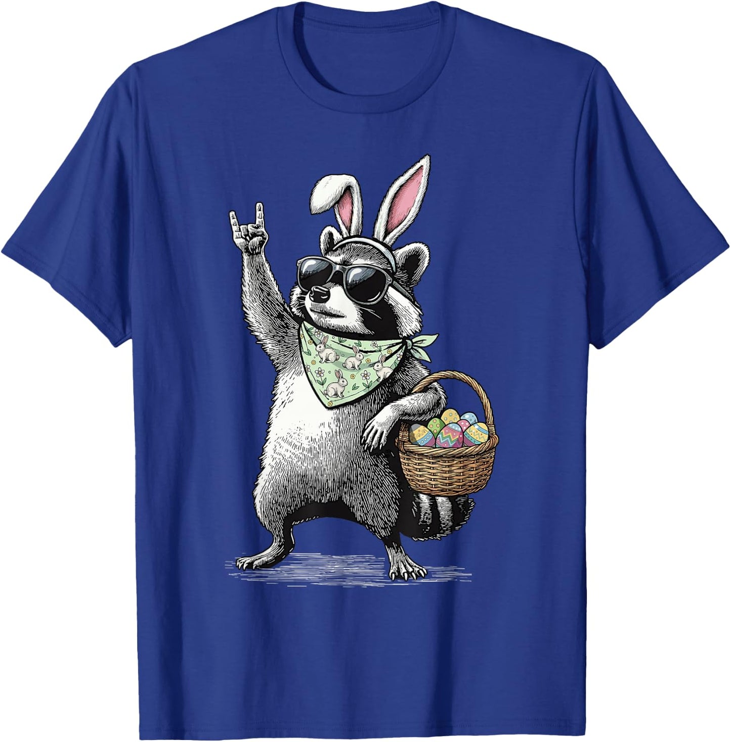 Retro Ostern Waschbär Lustiges Ostern T-Shirt - T-Shirt | Royal