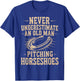 Old Man Pitching Horseshoes Game Ringer Horseshoe Pitching T-Shirt - T-Shirt | Royal