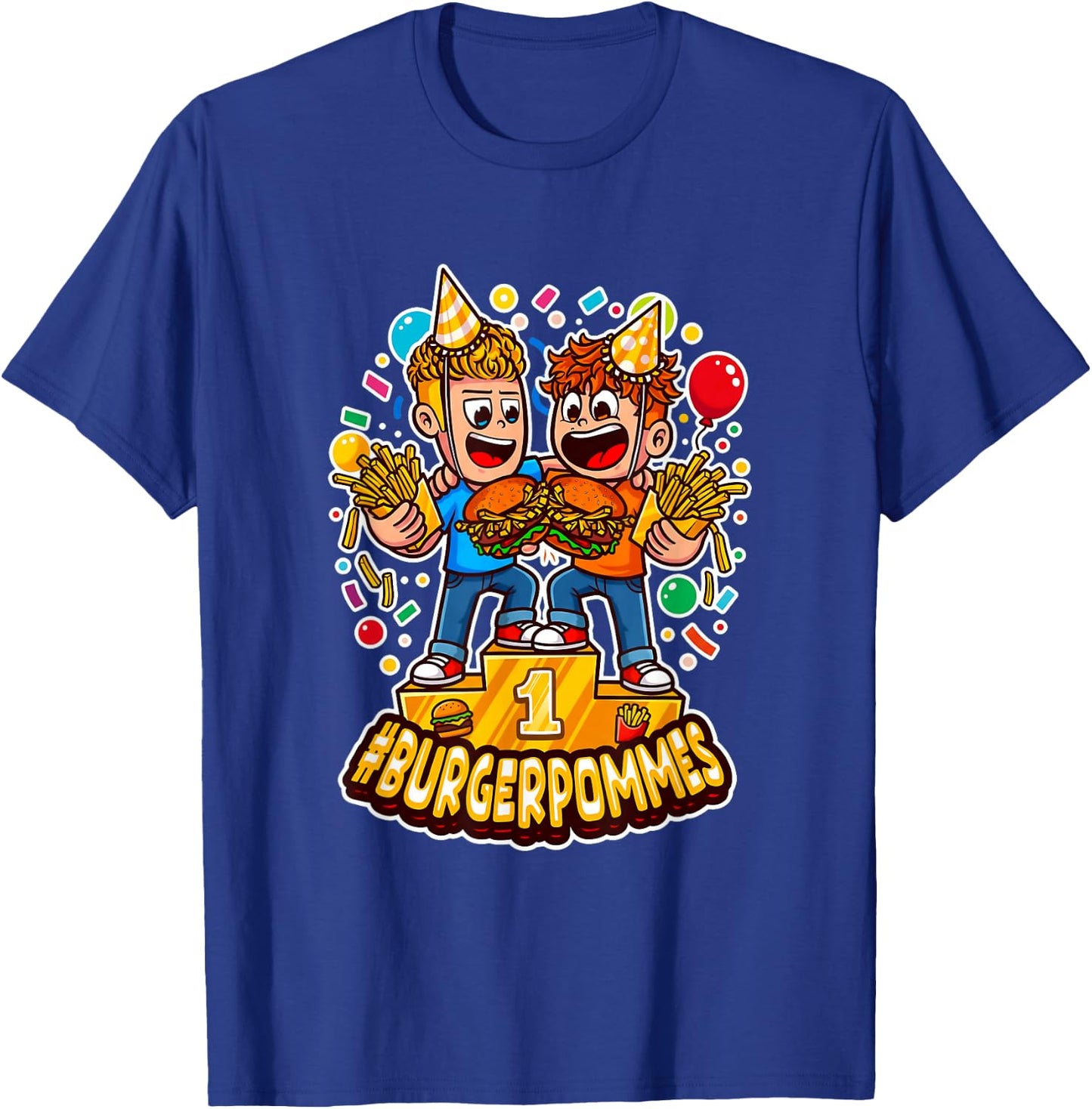 Cute Burger.Pommes Cartoon Art Sieger Podest Foodie T-Shirt - T-Shirt | Royal