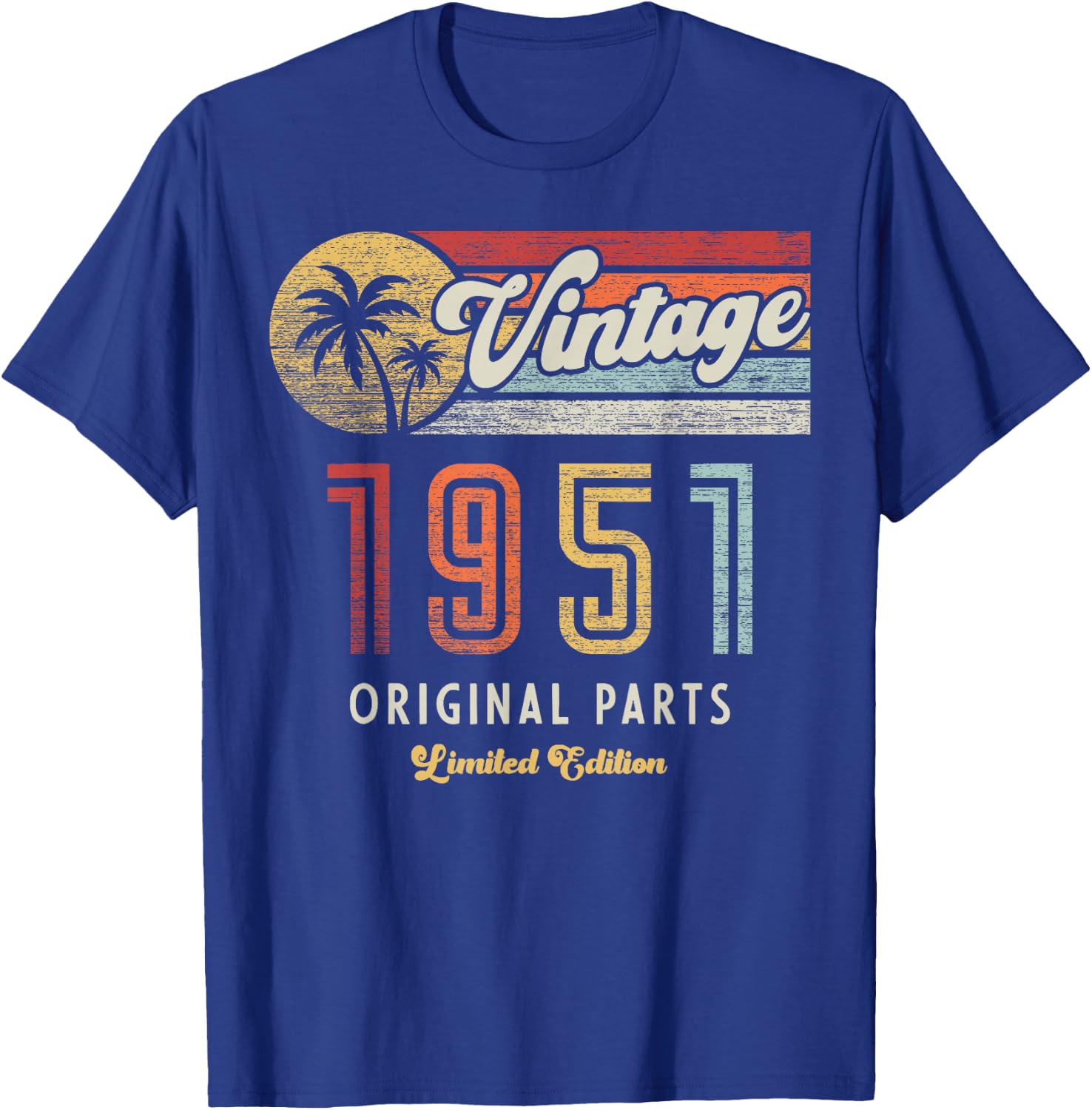 Vintage 1951 Original Parts Fins 75th Anniversary T-Shirt - T-Shirt | Royal