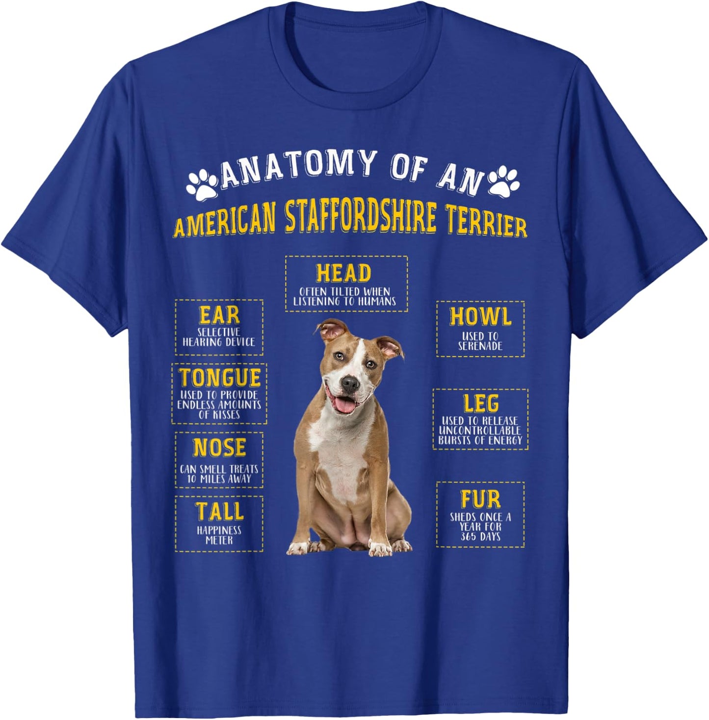 Lustige Anatomie AmStaff Geschenke für Frauen und Männer T-Shirt - T-Shirt | Royal