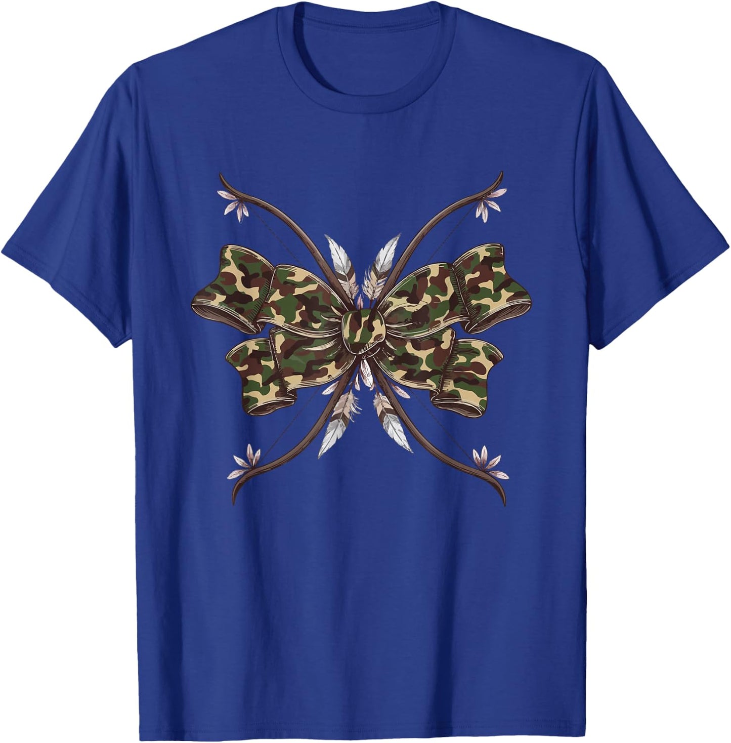Coquette Camo Bow Camouflage Antlers Hunting Duck Women Girl T-Shirt - T-Shirt | Royal