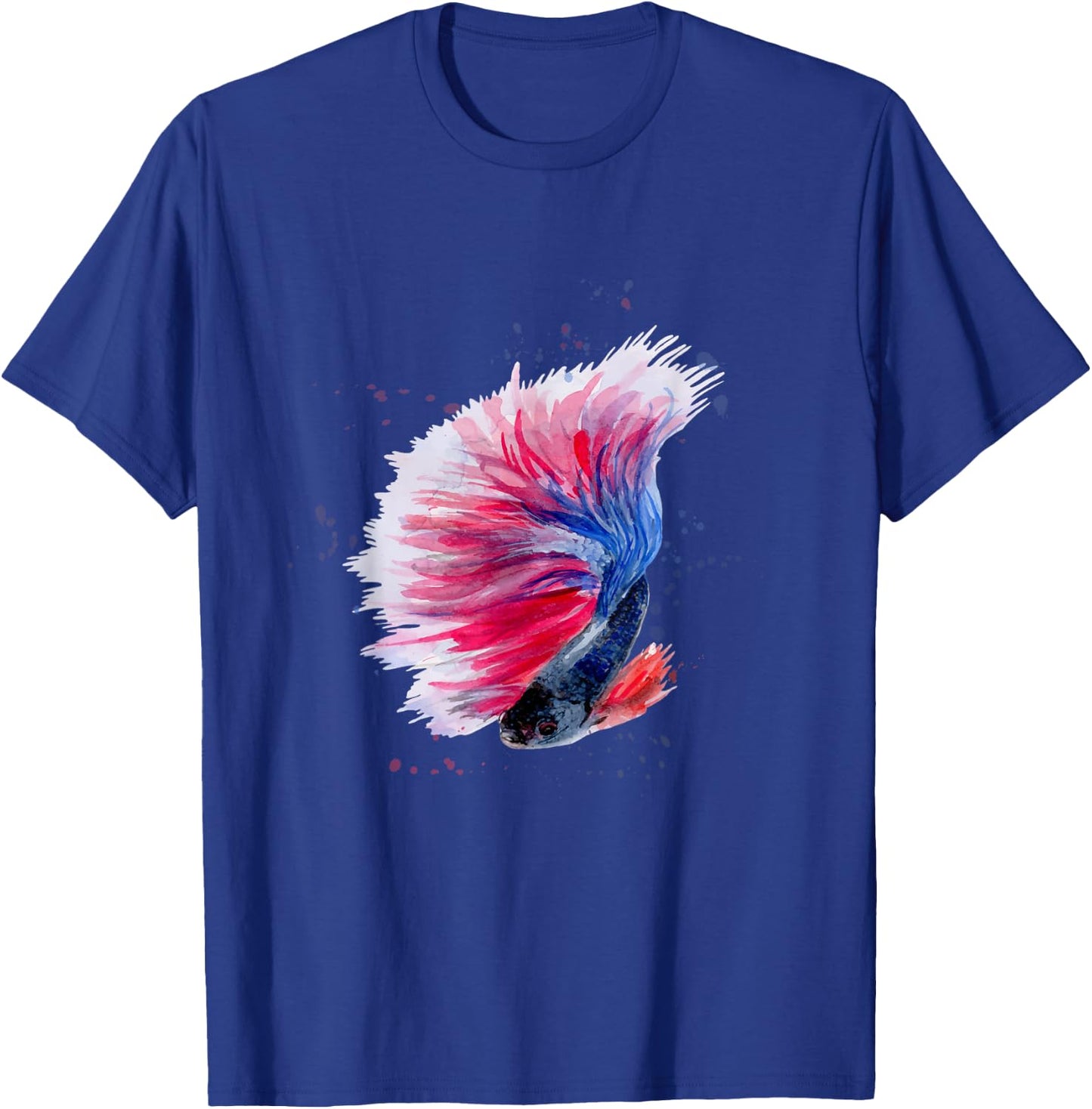 Red, White and Blue Watercolor Style Beautiful Betta Fish T-Shirt - T-Shirt | Royal
