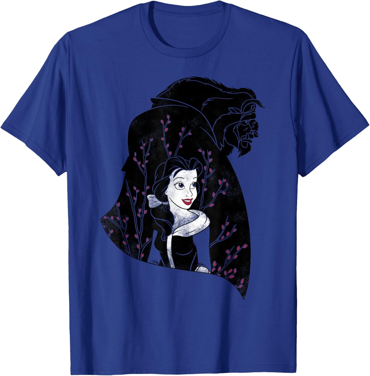 Disney Beauty And The Beast Floral Silhouette T-Shirt - T-Shirt | Royal