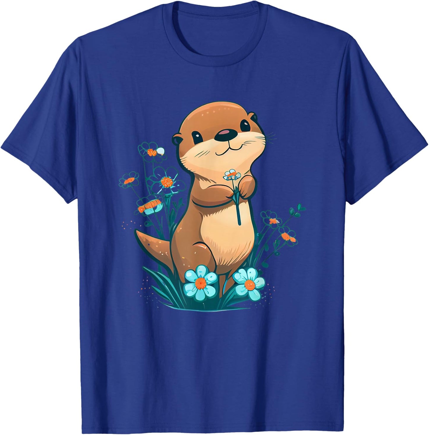 Baby Otter Blumen – Otter T-Shirt - T-Shirt | Royal