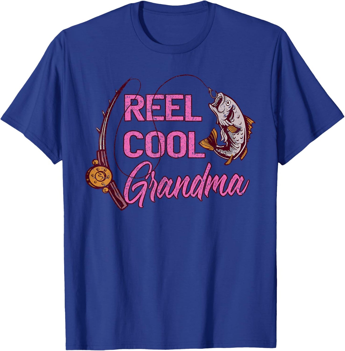 Reel Cool Grandma Woman Anglers Fishing T-Shirt - T-Shirt | Royal