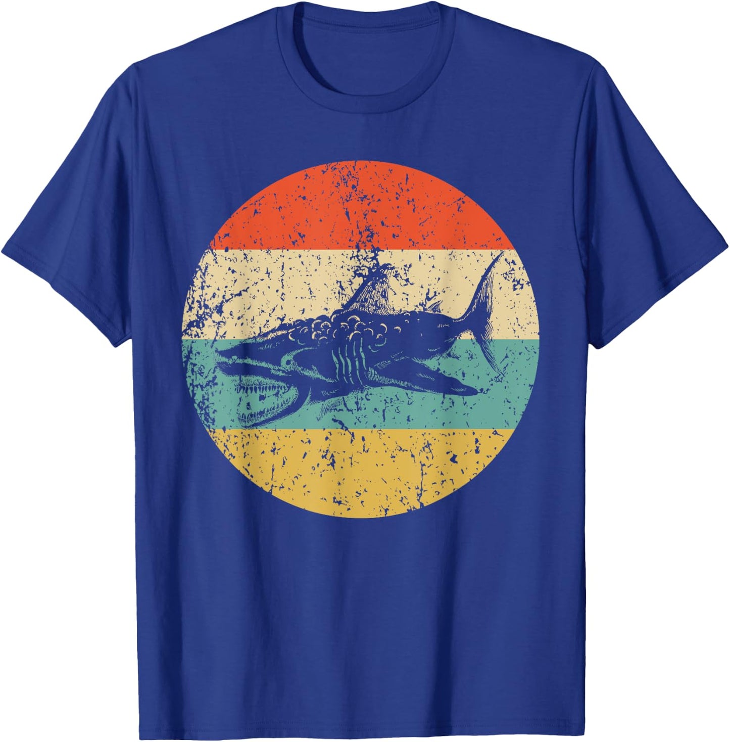 Great White Shark Retro Style Megalodon T-Shirt - T-Shirt | Royal