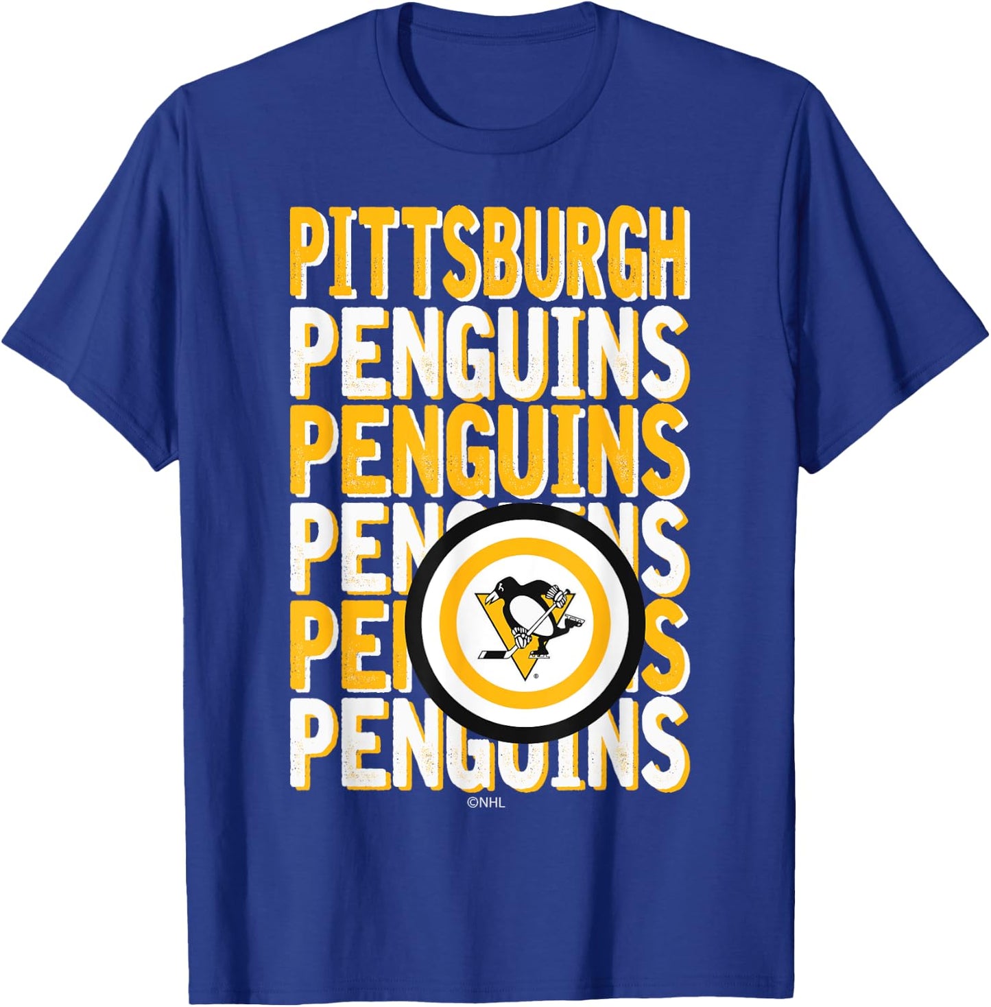 Pittsburgh Penguins Repeat Dark Heather Officially Licensed T-Shirt - T-Shirt | Royal