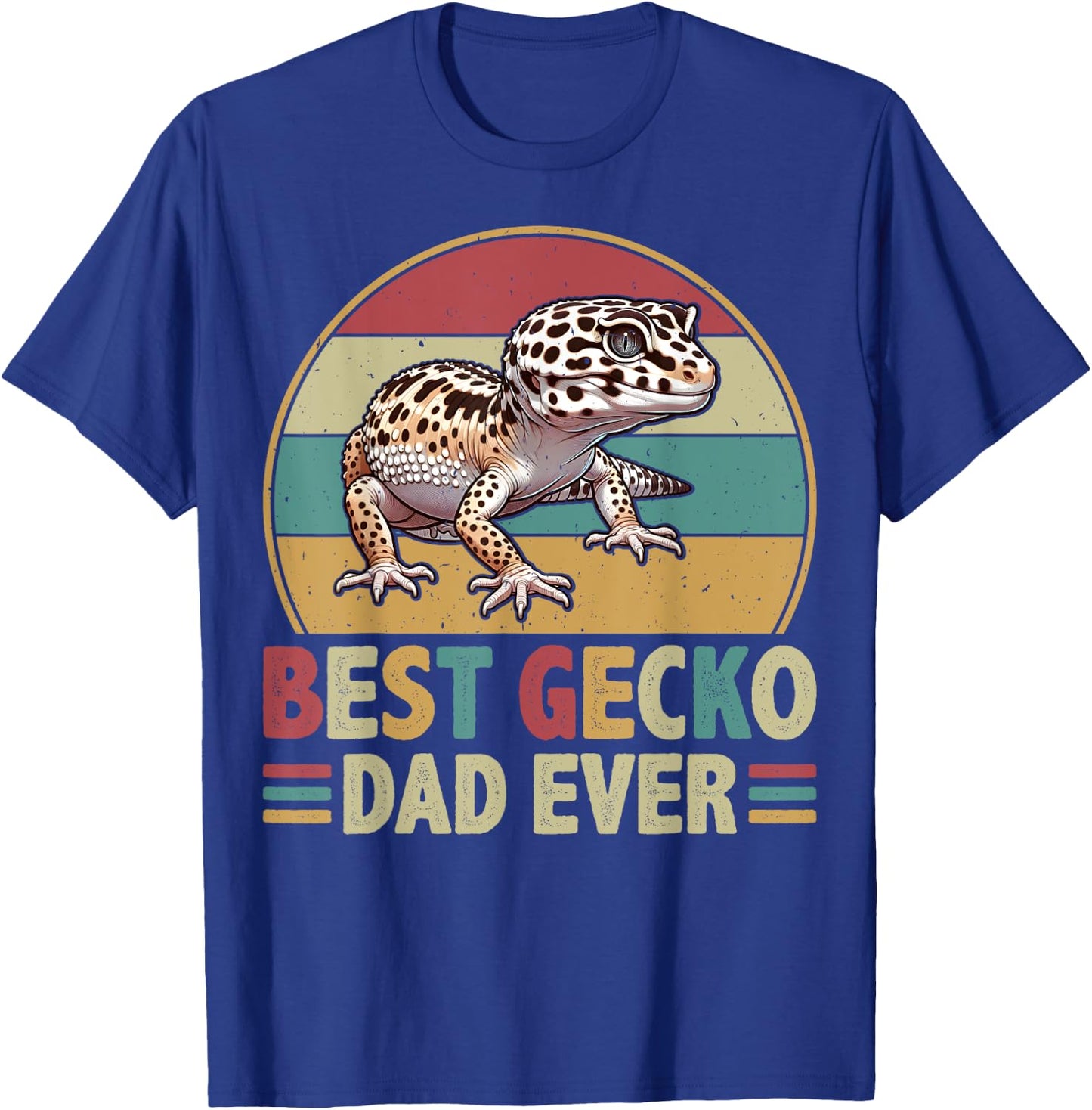 Best Gecko Dad Ever - Retro Leopard Gecko Lover Father's Day T-Shirt - T-Shirt | Royal