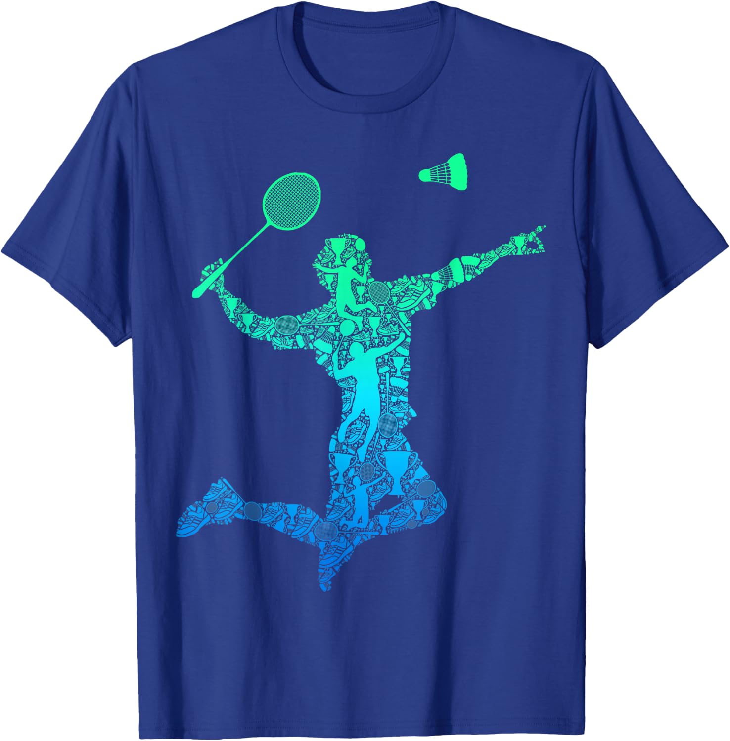 Badminton Shuttlecock Badminton Player Boys Children Men's , black T-Shirt - T-Shirt | Royal