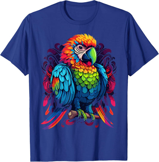 Colourful Parrot T-Shirt - T-Shirt | Royal