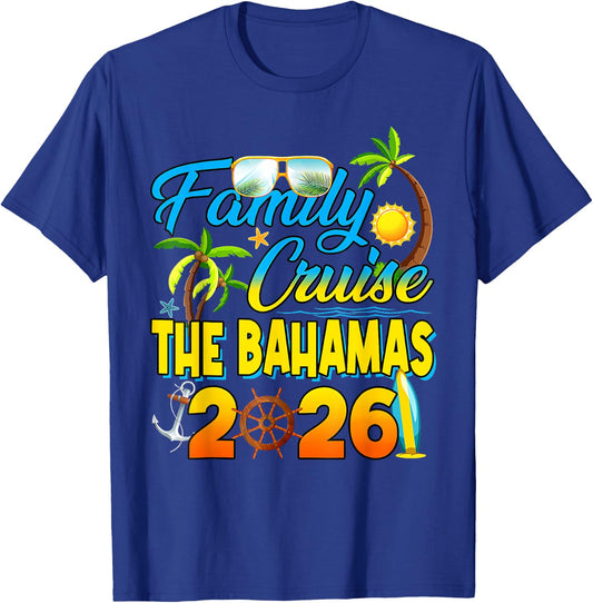Family Cruise The Bahamas 2026 Summer Vacation Beach Funny T-Shirt - T-Shirt | Royal