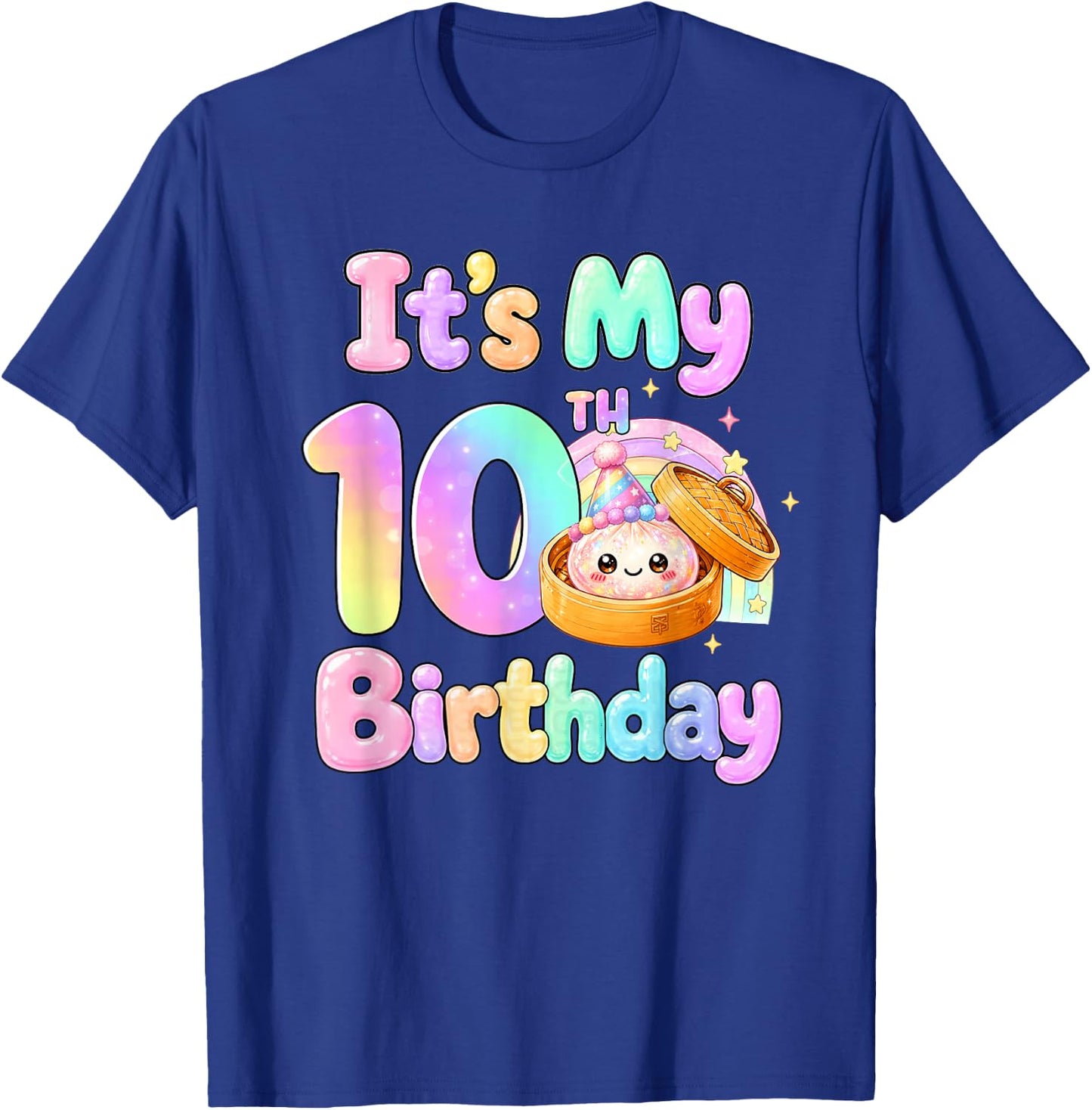 It's My 10th Birthday Kawaii Dumpling Anime Birthday Party T-Shirt - T-Shirt | Royal