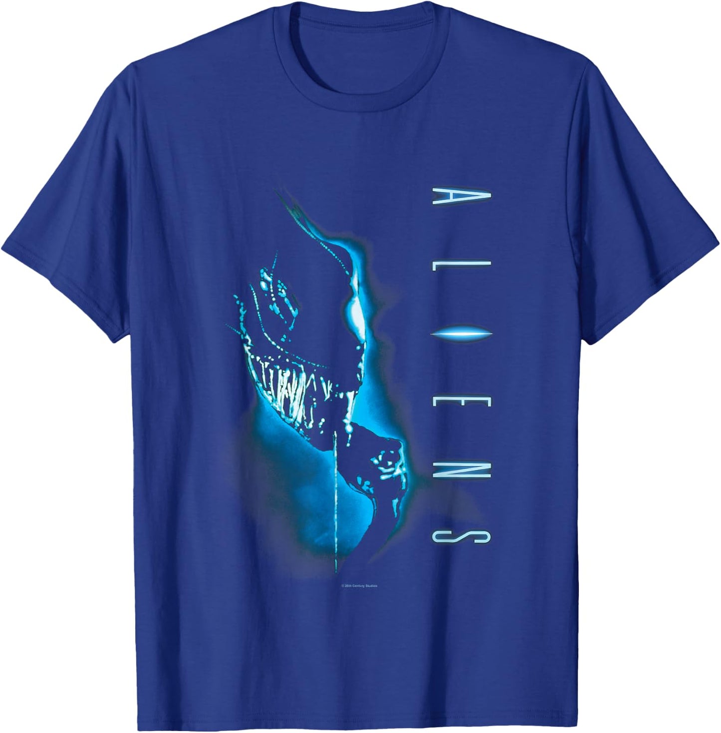 Aliens Iconic Xenomorph Silhouette Neon Big Chest Poster T-Shirt - T-Shirt | Royal