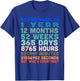 One 1 Year Til Retirement Countdown T-Shirt - T-Shirt | Royal