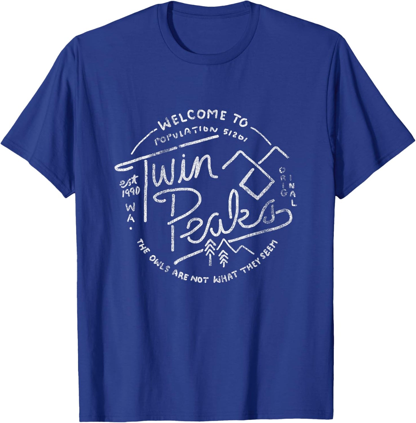 Twin Peaks Welcome To Twin Peaks Distressed Logo , Black, S T-Shirt - T-Shirt | Royal