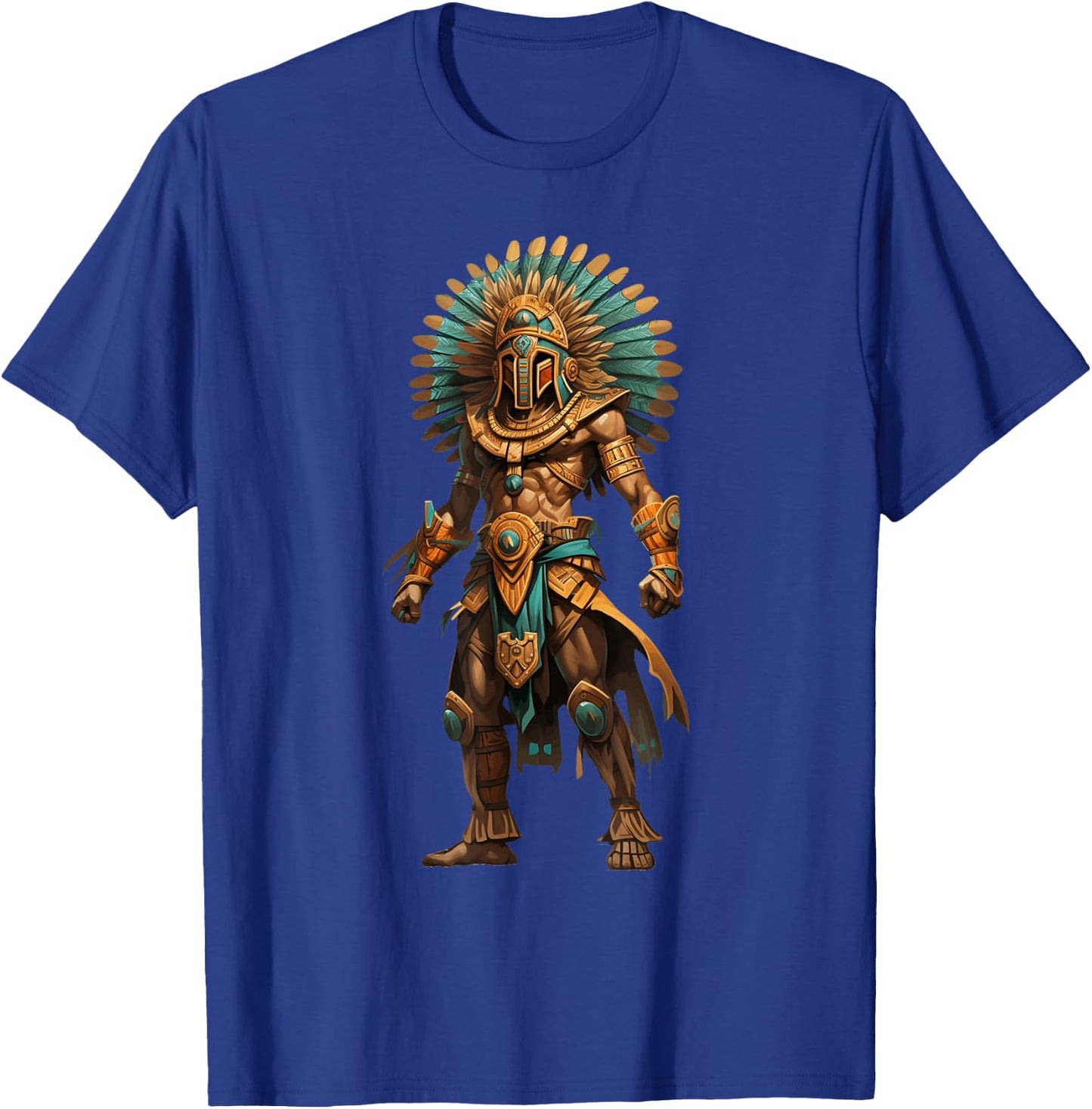 Aztec Jaguar Warrior Native Mexican Mythology Men Women T-Shirt - T-Shirt | Royal