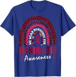 In October We Wear Burgundy for Meningitis Awareness T-Shirt - T-Shirt | Royal