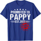 Promoted To Pappy Again 2025 Baby Announcement T-Shirt - T-Shirt | Royal