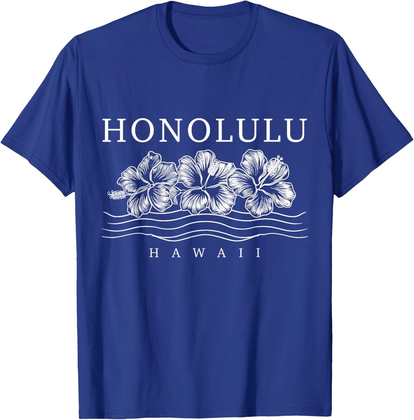Honolulu Hawaii Hibiskus Blumen Surfer Souvenir T-Shirt - T-Shirt | Royal