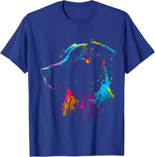Borador Dog Painting Watercolor Paint Colorful Mom Dad T-Shirt - T-Shirt | Royal