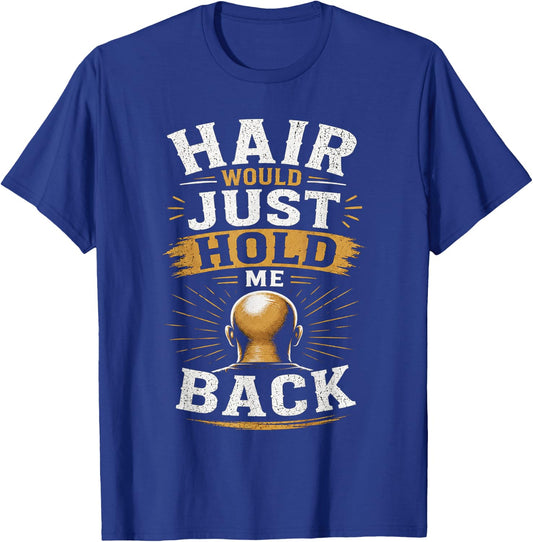Bald Runner Humor Men & dad. Funny Sprint Race Joke T-Shirt - T-Shirt | Royal