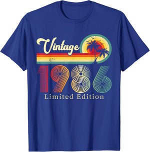 40 Birthday Vintage 1986 Classic 40 Year Old Best of 1986 T-Shirt - T-Shirt | Royal