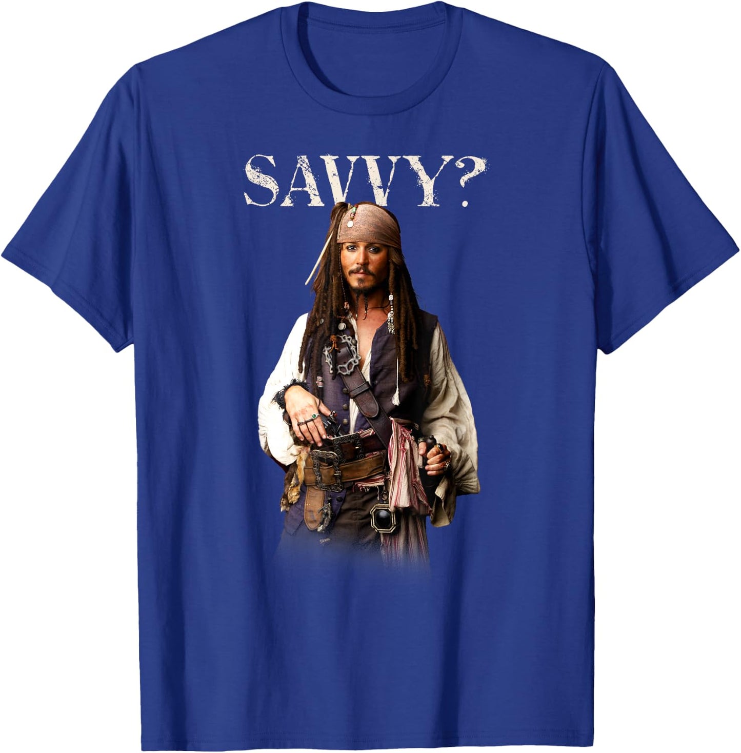Disney Pirates of the Caribbean Captain Jack Savvy? T-Shirt - T-Shirt | Royal