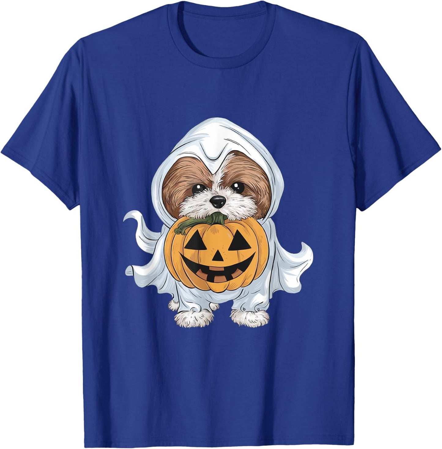 Shih Tzu Ghost Dog Halloween T-Shirt - T-Shirt | Royal