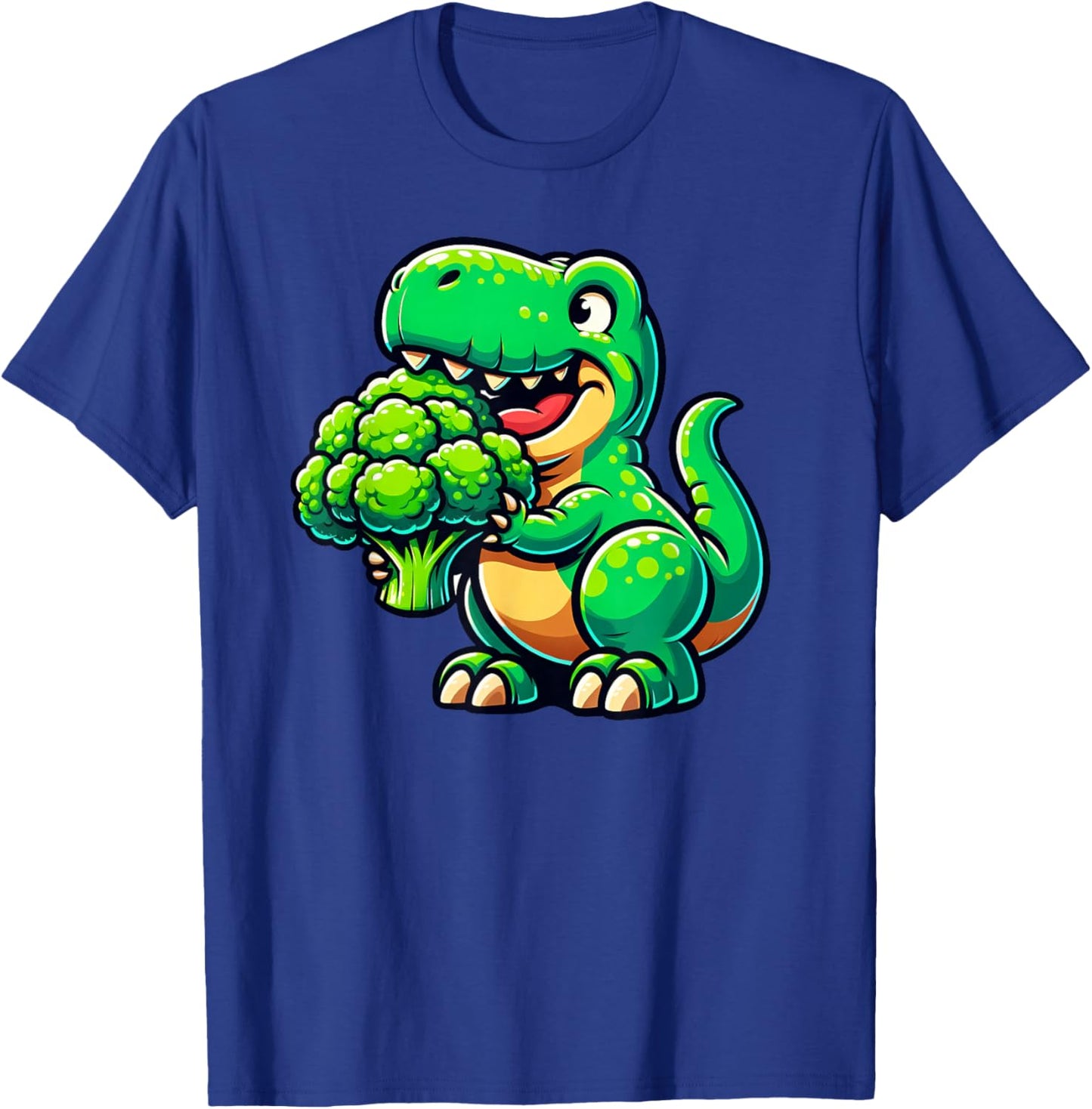 T rex Broccolisaurus Dinosaur Broccoli Vegan Boys Girls Kids T-Shirt - T-Shirt | Royal
