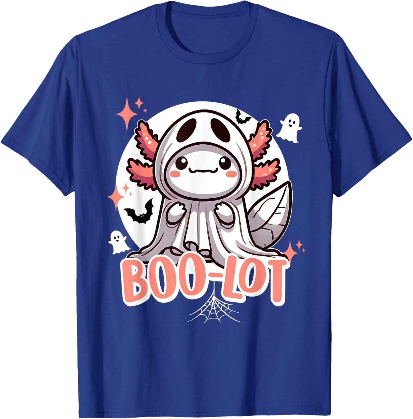 Boo-Lot Adorable Axolotl Halloween Ghost T-Shirt - T-Shirt | Royal