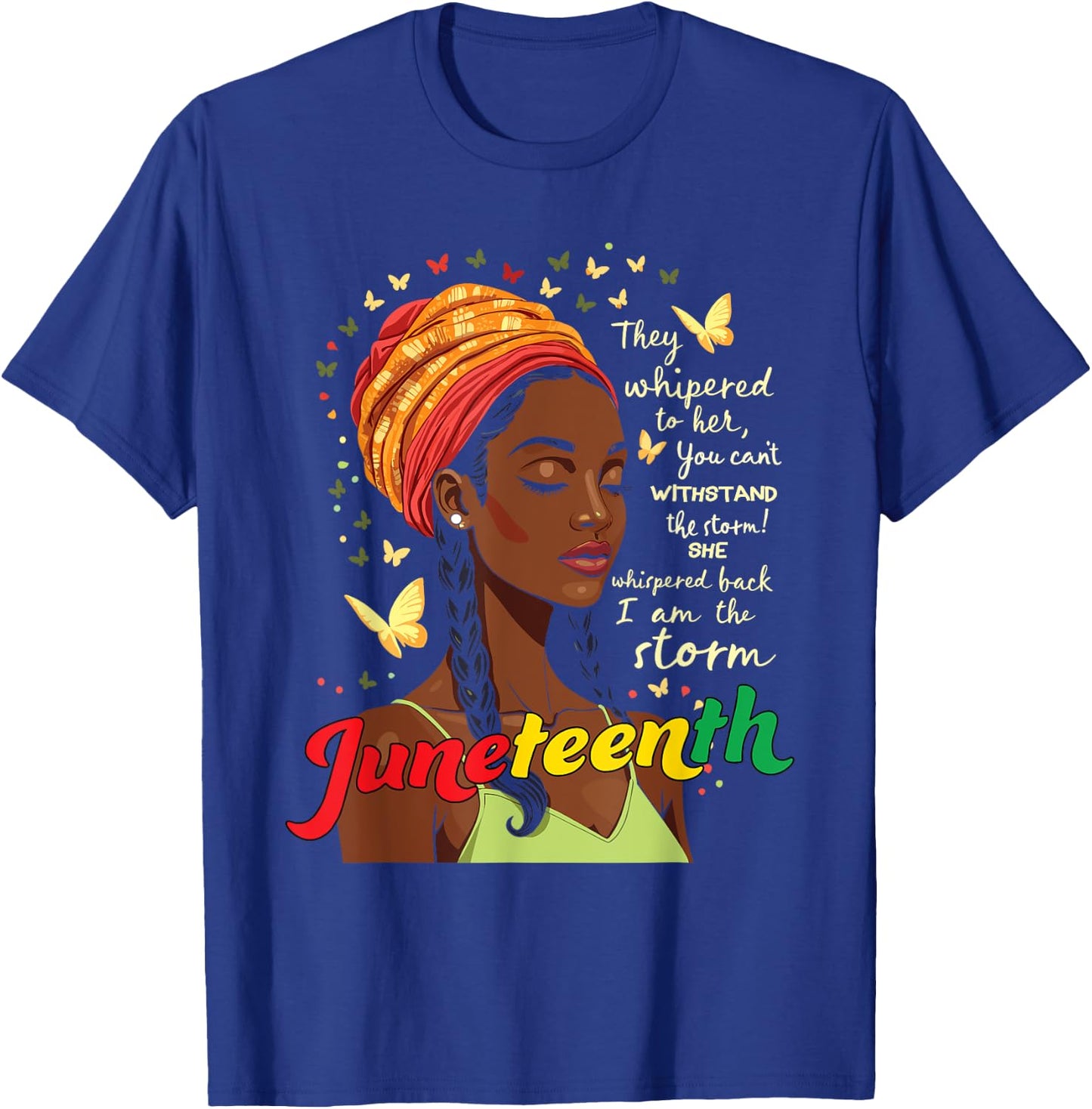 Juneteenth African American 1865 Women Men Juneteenth T-Shirt - T-Shirt | Royal