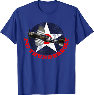 P47 Thunderbolt WW2 Fighter Plane Air Shows Plane Spotting T-Shirt - T-Shirt | Royal