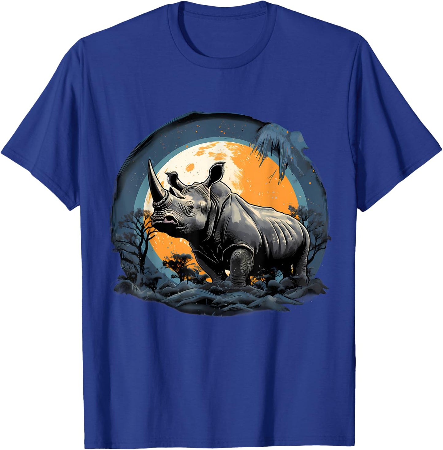 Rhino Safari Nature Artwork Rhinoceros Wildlife Safari Motif T-Shirt - T-Shirt | Royal