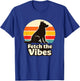 Retro Dog Sunset Fetch the Vibes Graphic Design T-Shirt - T-Shirt | Royal