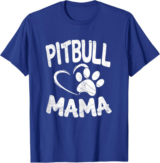 Pitbull Mama Pit bull Lover Dog Gift Terrier Mom T-Shirt - T-Shirt | Royal