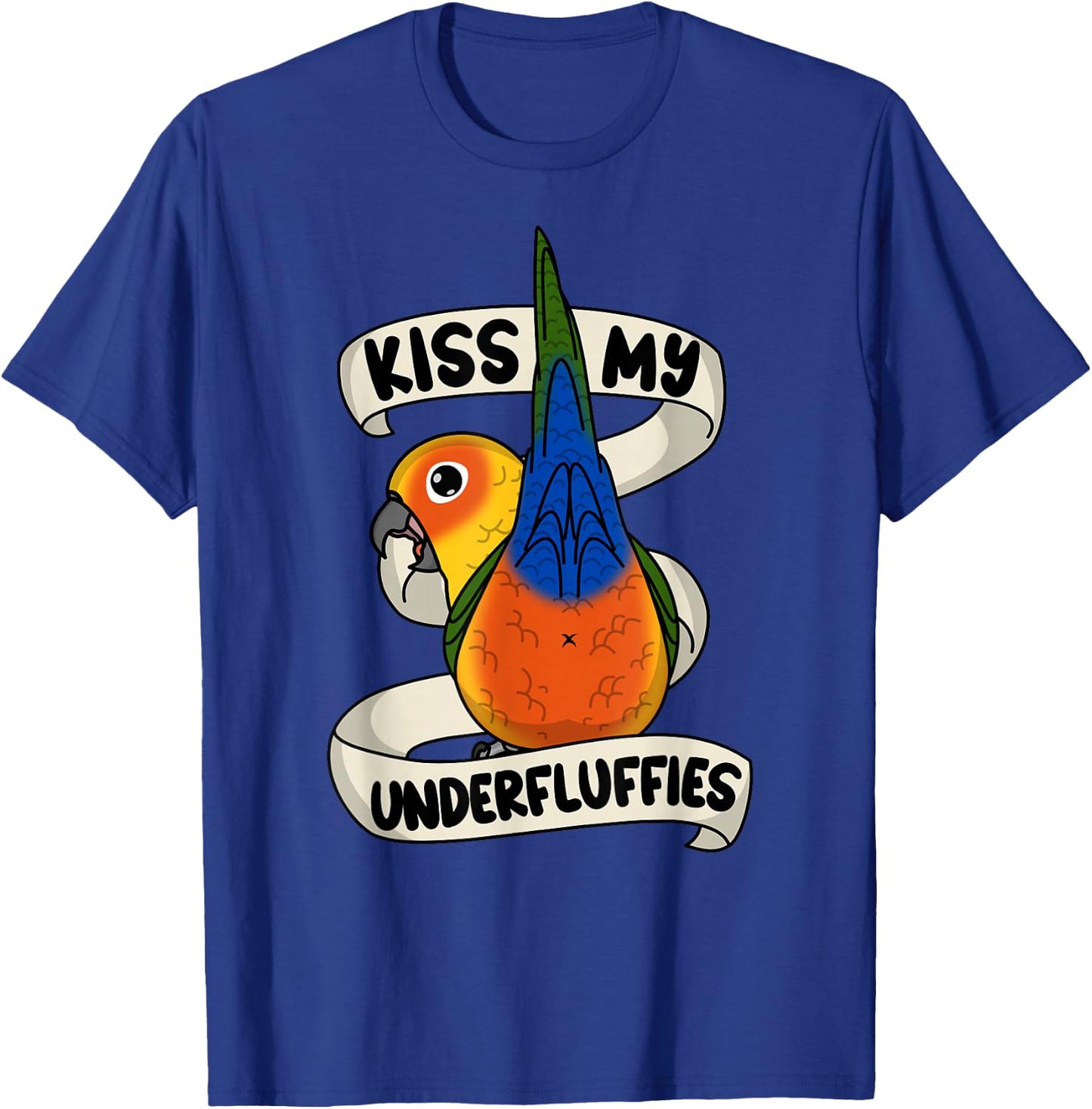Kiss My Parrot Underfluffies I Jenday Conure T-Shirt - T-Shirt | Royal