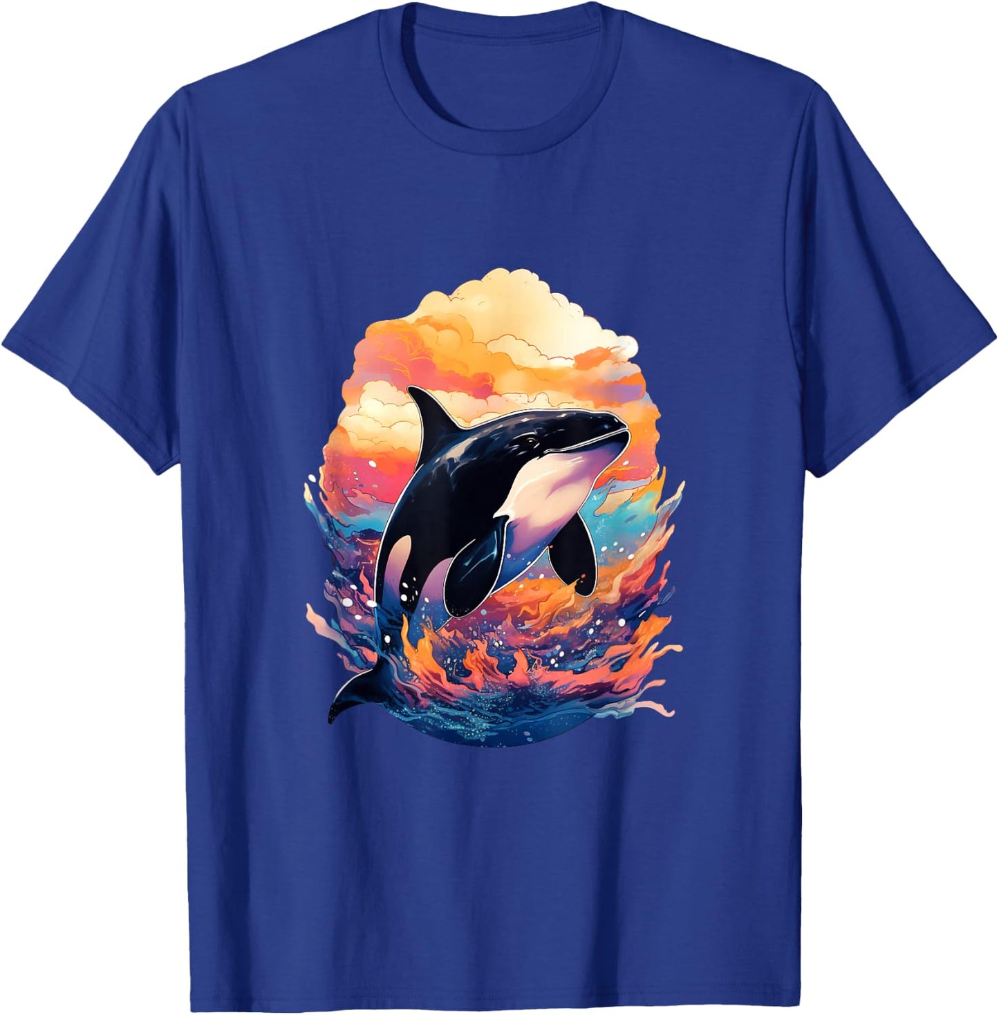 Orca - Killer Whale - Art Artwork T-Shirt - T-Shirt | Royal