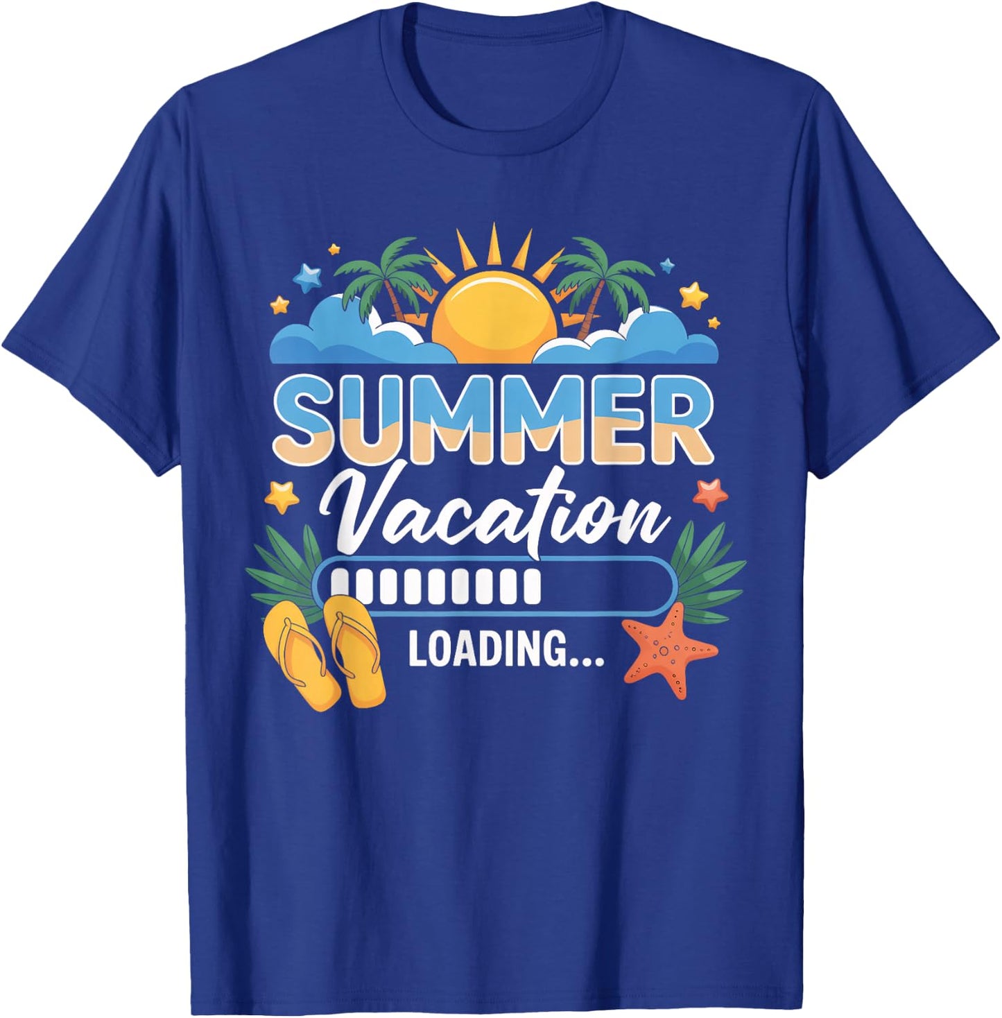 Last Day of School Summer Vacation Loading Funny T-Shirt - T-Shirt | Royal
