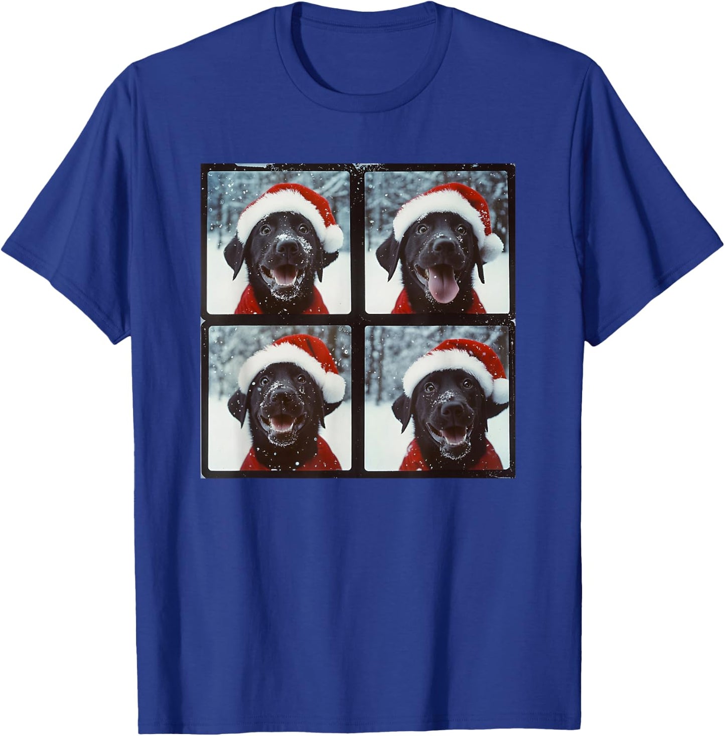 Labrador With Santa Hat Christmas Black Lab T-Shirt - T-Shirt | Royal