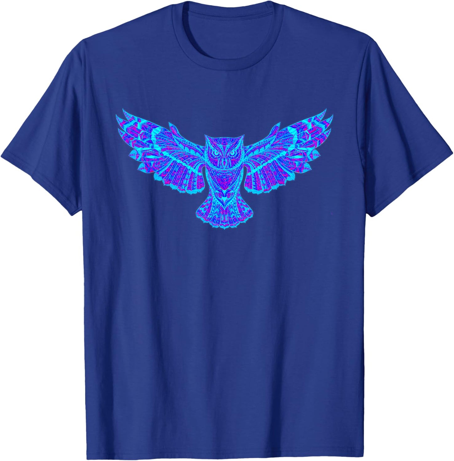 EDM Electronic Dance Techno Owl Rave Large Black T-Shirt - T-Shirt | Royal