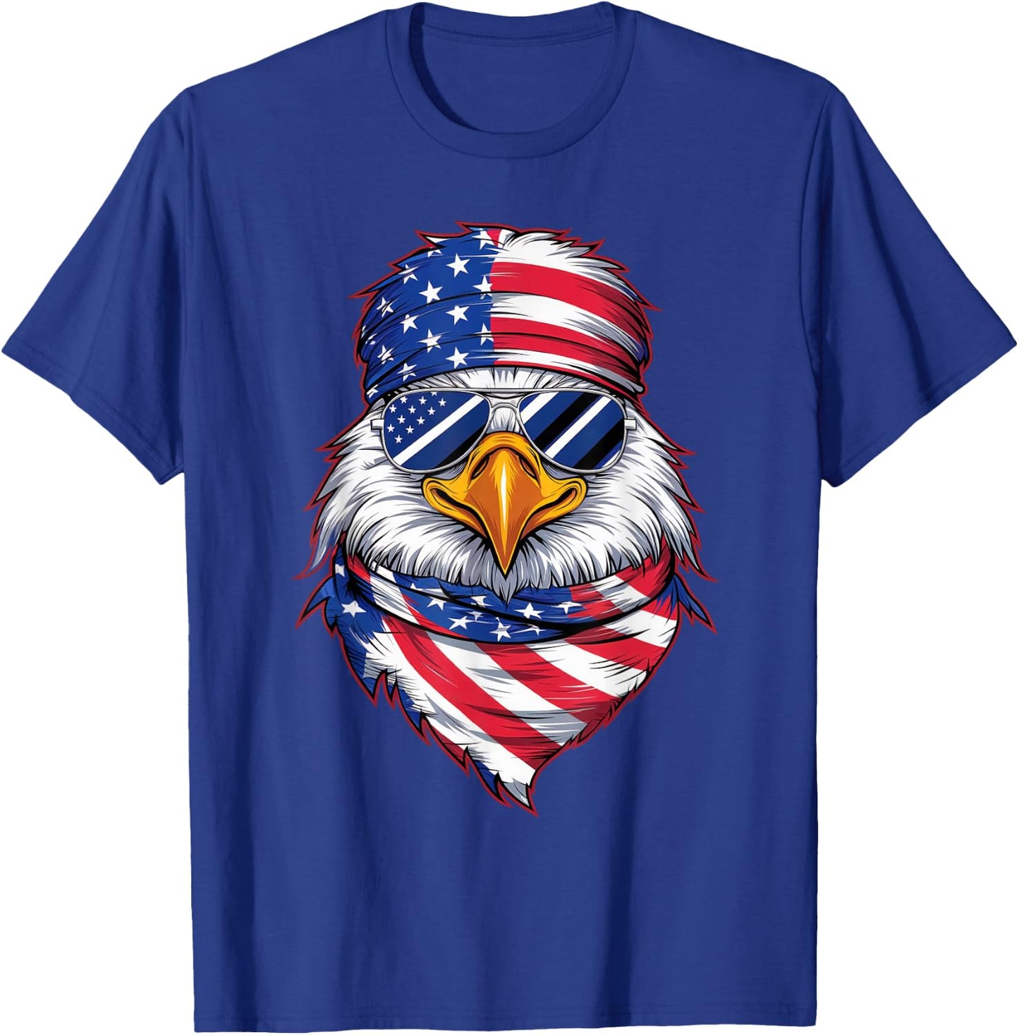 4th of July Patriotic Eagle USA Pride American Flag T-Shirt - T-Shirt | Royal