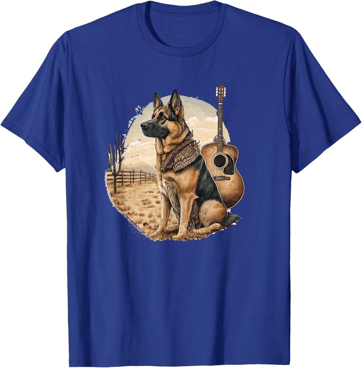 Funny German shepherd Dog Country Music American Rodeo T-Shirt - T-Shirt | Royal