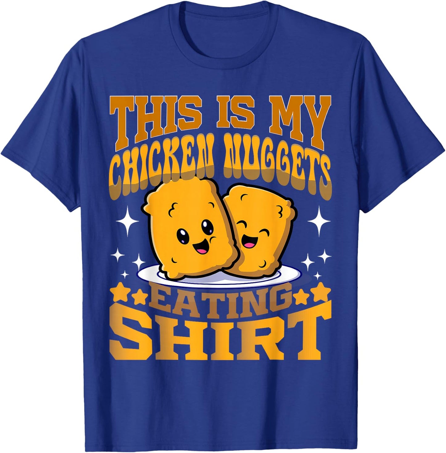 Chicken Nuggets Gifts For Kids -Adults & Kids Black Cartoon Fun Chicken Nugget Lovers Fast Food T-Shirt - T-Shirt | Royal