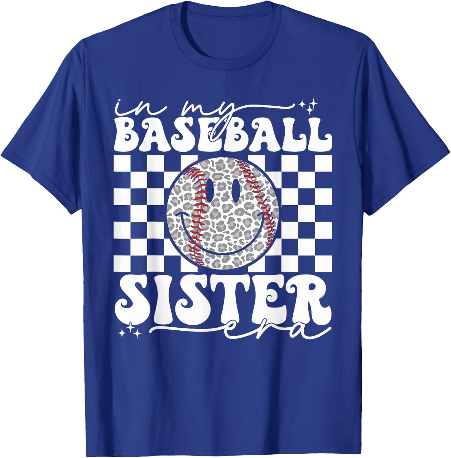 in My Baseball Sister Era Leopard Sister Baseball Girl Women T-Shirt - T-Shirt | Royal