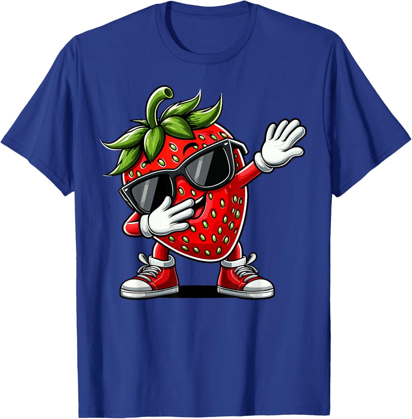 Funny Dabbing Strawberry Summer Fruit Lover Men Women Kids T-Shirt - T-Shirt | Royal